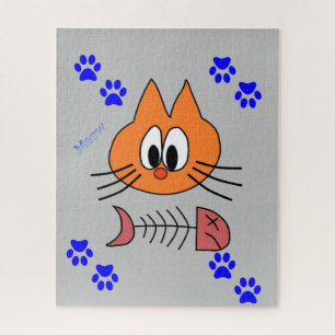 Puzzles Gris Chat Poisson