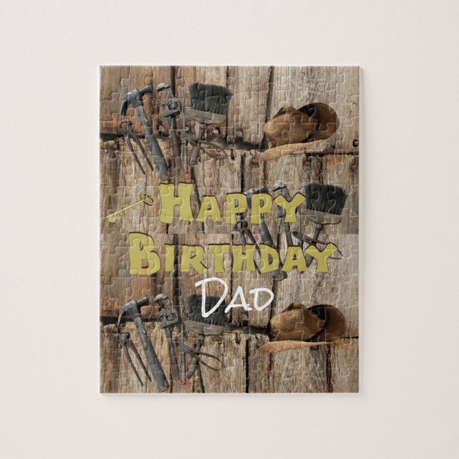 Puzzles Happy Birthday Country Construction Tools (Vertical)