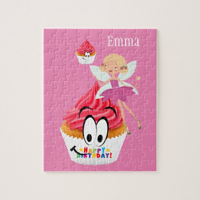 Puzzles Happy Birthday Fairy Cupcake (Vertical)