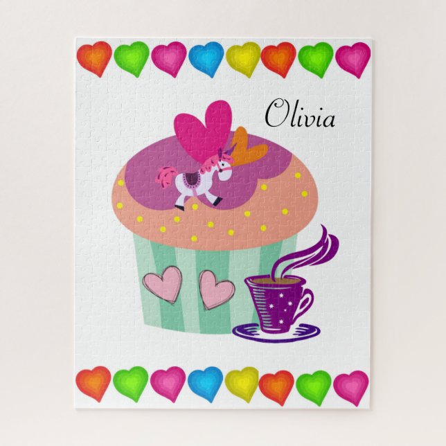 Puzzles Hearts Cupcake (Vertical)