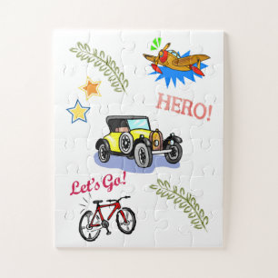 Puzzles Hero Bicycle Car Airplane 