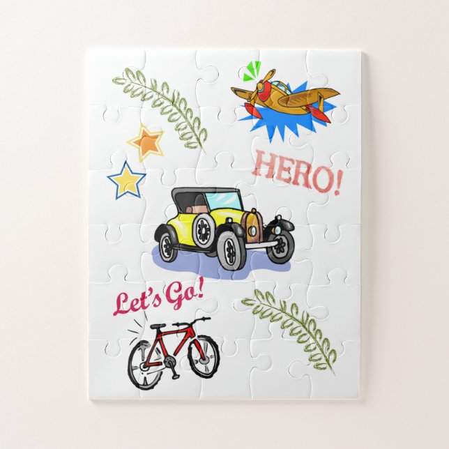 Puzzles Hero Voiture de Vélo Avion (Vertical)