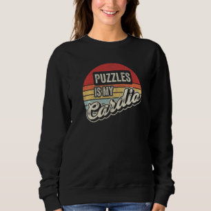 Puzzles Is My Cardio Vintage Retro Puzzle Sweatshirt