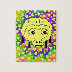 Puzzles Jaune Mouton Jaune Coeurs Jaunes Floral