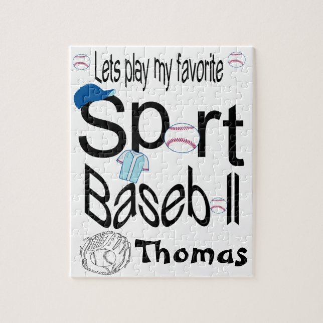 Puzzles Jouons notre baseball Sport préféré (Vertical)