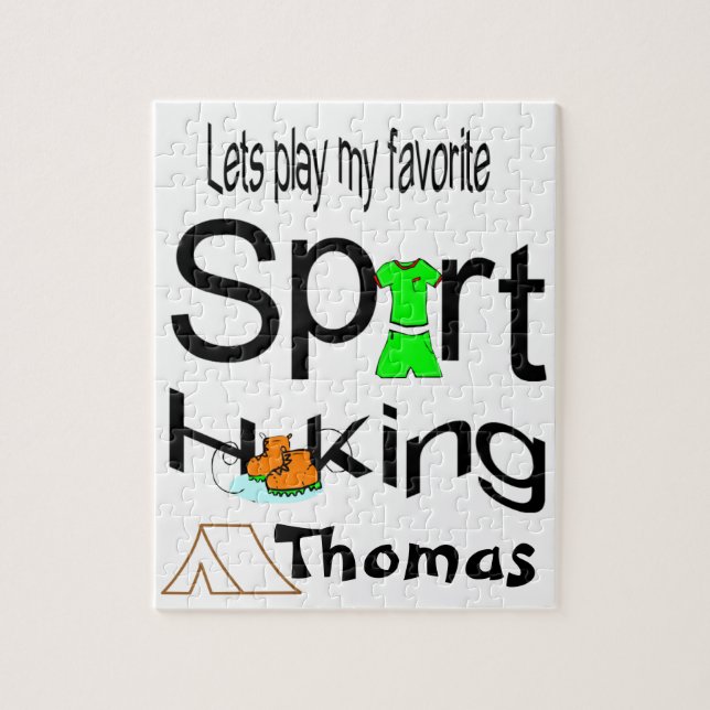 Puzzles Jouons notre Randonnée Sport préféré (Vertical)