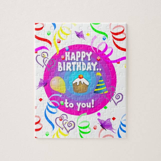 Puzzles Joyeux Anniversaire à vous gâteau (Vertical)