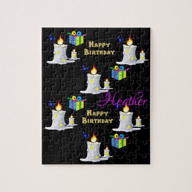 Puzzles Joyeux Anniversaire Bougies Cadeaux (Vertical)