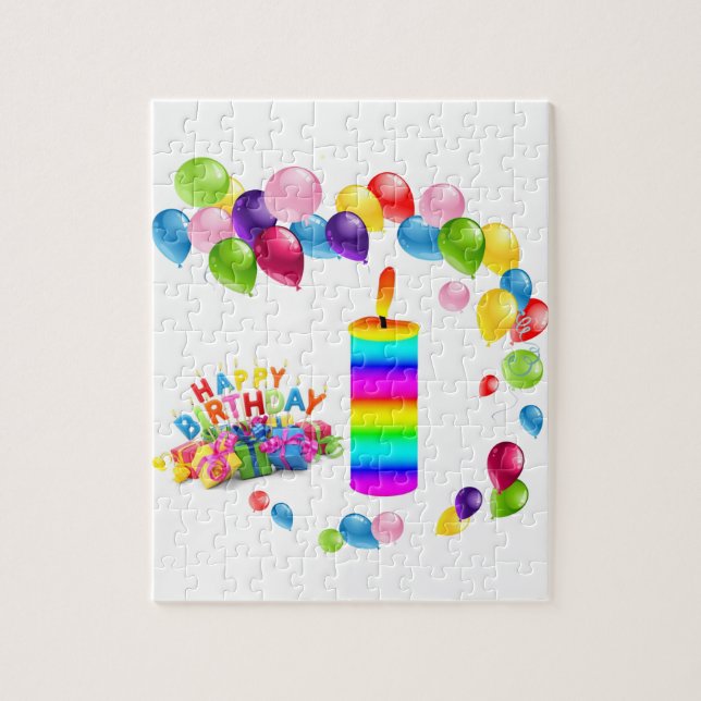 Puzzles Joyeux Anniversaire Bougies colorées (Vertical)