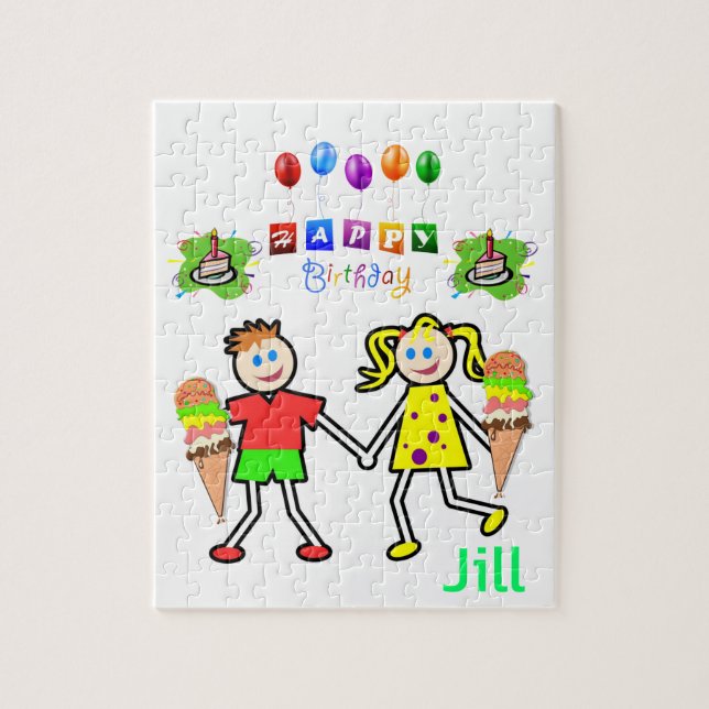 Puzzles Joyeux Anniversaire Crème de glace (Vertical)