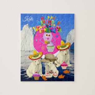 Puzzles Joyeux Anniversaire Gâteau Poire Polaire