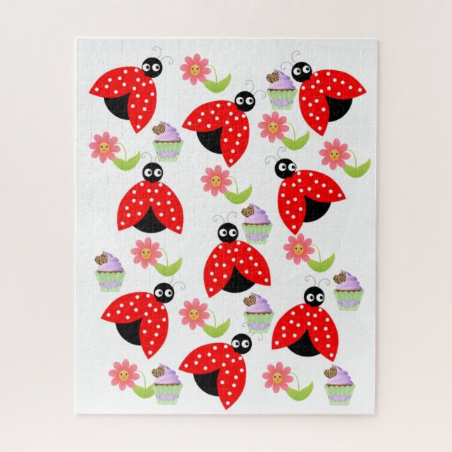 Puzzles Joyeux Anniversaire Lady Bug Cupcake (Vertical)