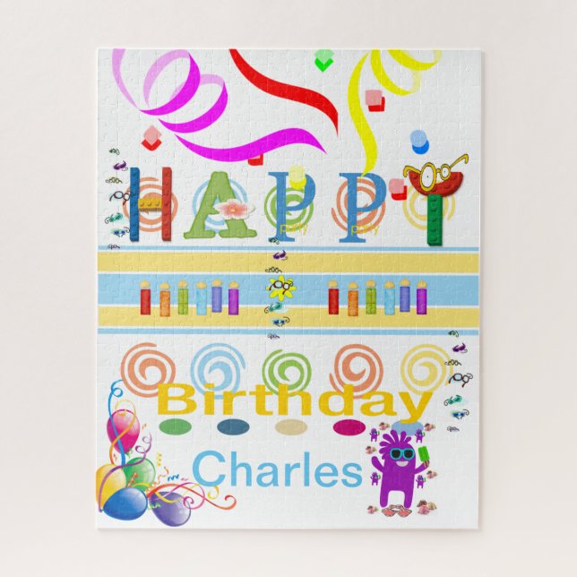 Puzzles Joyeux Anniversaire Lunettes de vue Ballon (Vertical)