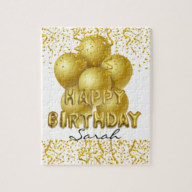 Puzzles Joyeux Ballons d'Or Anniversaire Confetti (Vertical)