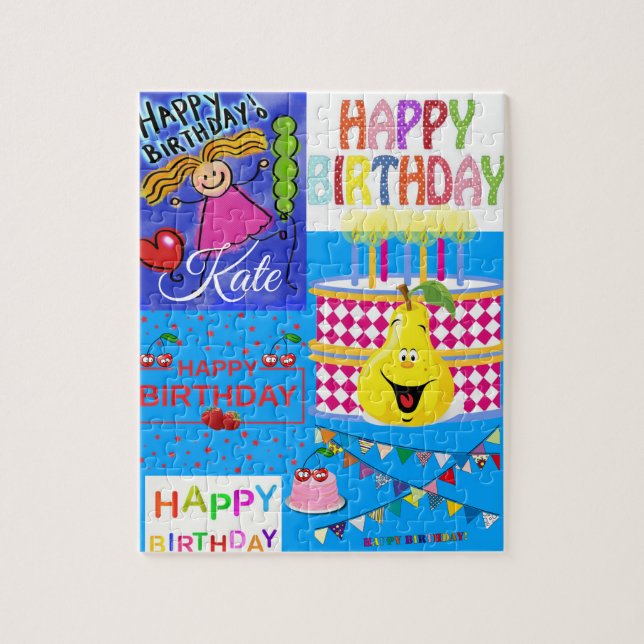 Puzzles Joyeux gâteau aux poires d'anniversaire (Vertical)