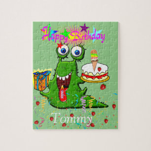Puzzles Joyeux Monstre Vert Anniversaire