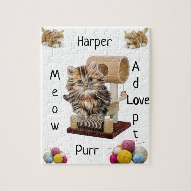 Puzzles Kitten Cat Condo Yarn Meow Adopt (Vertical)