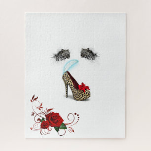 Puzzles Leopard Rose Floral