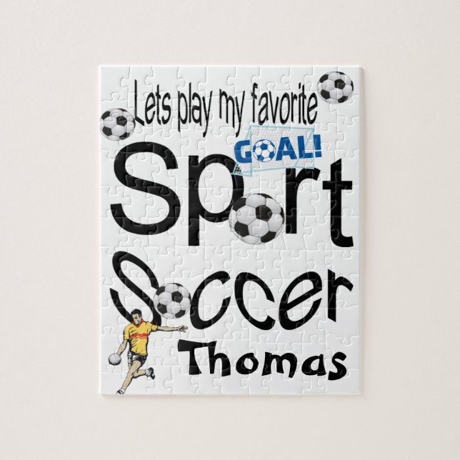 Puzzles Let's Play our Favourite Sport Soccer  (Vertical)