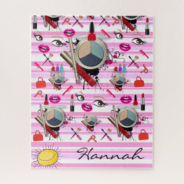 Puzzles maquillage rose et blanc (Vertical)