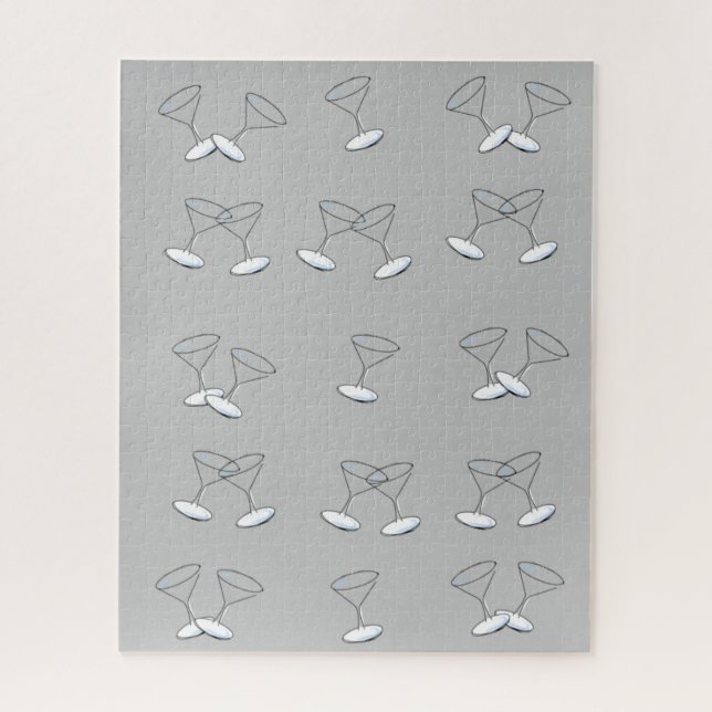 Puzzles Martini Glasses Grey (Vertical)