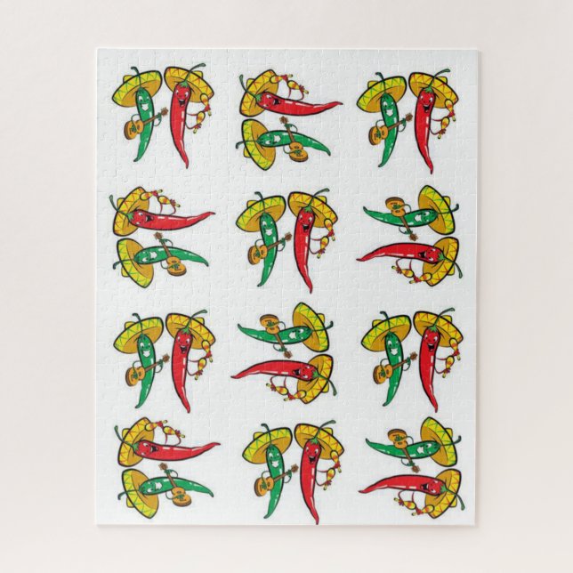 Puzzles Mexican Red Green Peppers (Vertical)
