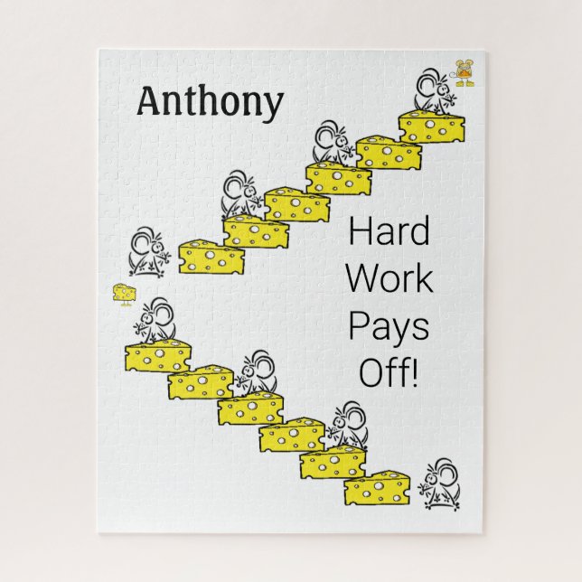 Puzzles Mouse Cheese Hard work pays off  (Vertical)