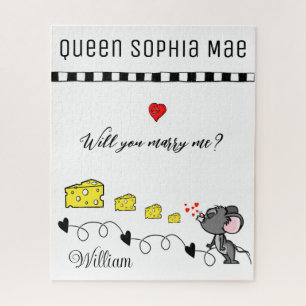 Puzzles Mouse Cheesy Hearts Will you Marry Me?
