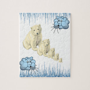 Puzzles Nuages Bleus Ours Polaires Glace