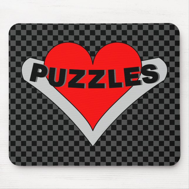 Puzzles Over Heart Mouse Pad (Front)
