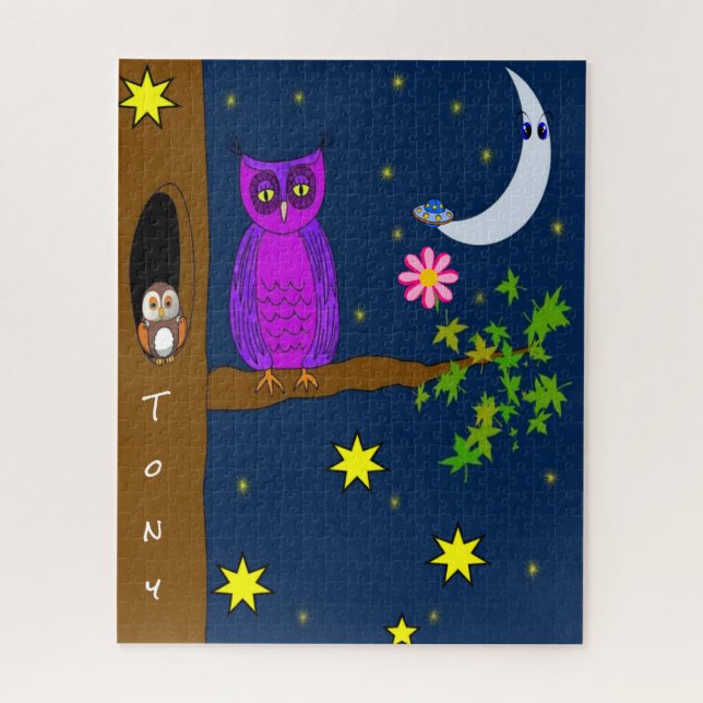 Puzzles Owl Moon Stars (Vertical)