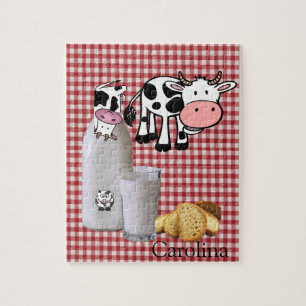 Puzzles Pain de lait de vache blanc et rouge
