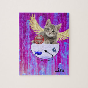 Puzzles Pastel Kitten avec ailes Poisson Guilty