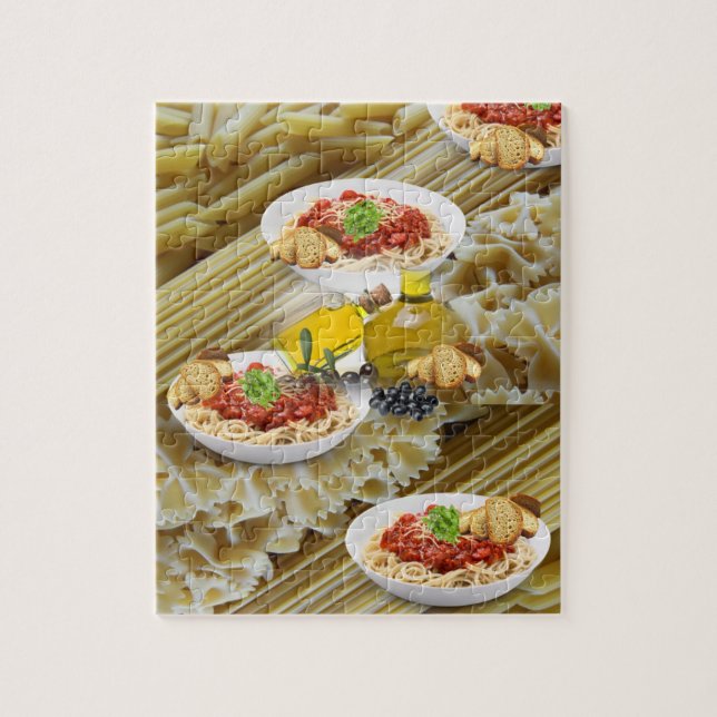 Puzzles Pâtes Pain Olive Huile Olives (Vertical)