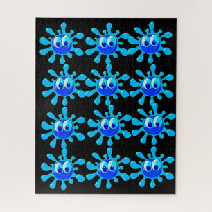 Puzzles Peinture à rayures bleues