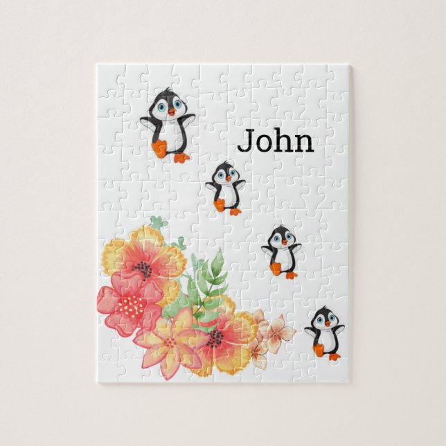 Puzzles Pingouin Floral (Vertical)
