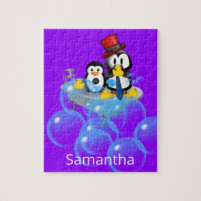 Puzzles Pingouins blancs et noirs Bain de canards  (Vertical)