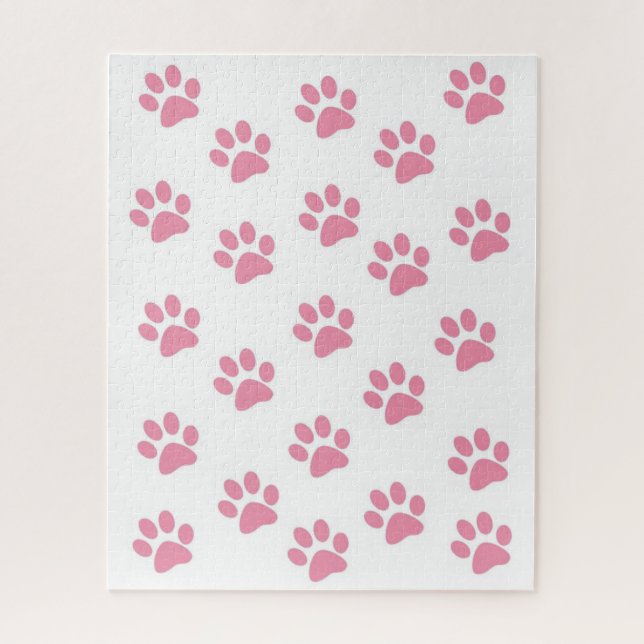 Puzzles Pink Paw Prints (Vertical)