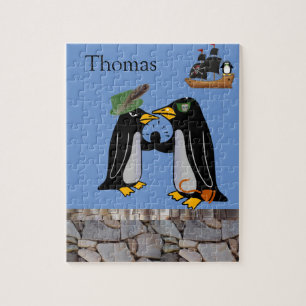 Puzzles Pirate Pierre blanche et noire de pingouin