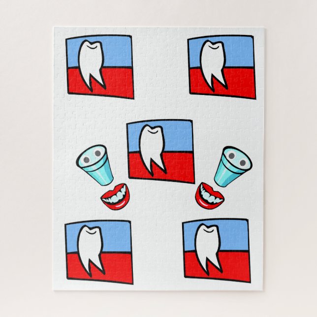 Puzzles Red & Blue Teeth Dentist (Vertical)