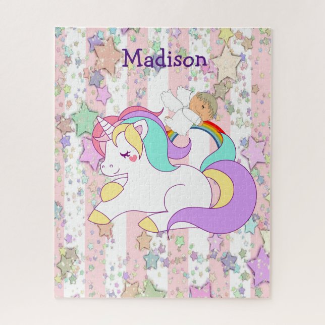 Puzzles rose et blanc Bande Unicorne Angel (Vertical)