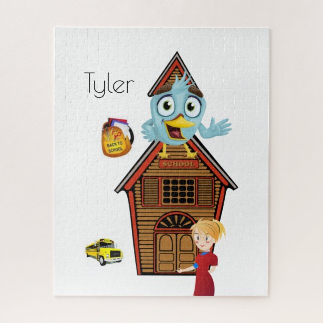 Puzzles School Bus Enseignant Bird (Vertical)