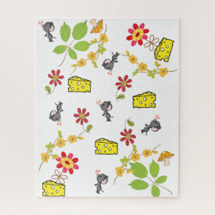 Puzzles Souris Fromage Floral