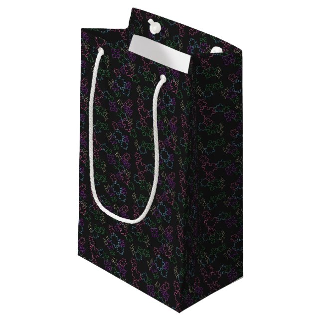 Puzzles - Summer Outline Black Background Small Gift Bag (Front Angled)