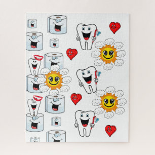 Puzzles Toilet Paper Teeth Toothbrush Hearts Sun