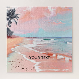 PUZZLES: Tropical Pastel Sunset Beach Family Jigsaw Puzzle