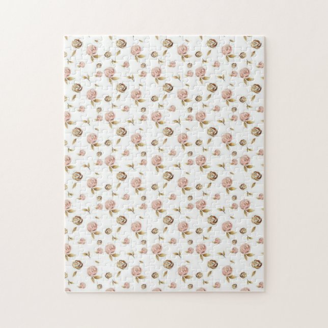 Puzzles Victorian Pink Rose Petals Floral (Vertical)