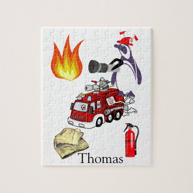 Puzzles White and Black Penguin Fireman (Vertical)