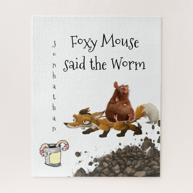 Puzzles White Fox Mouse Worm (Vertical)