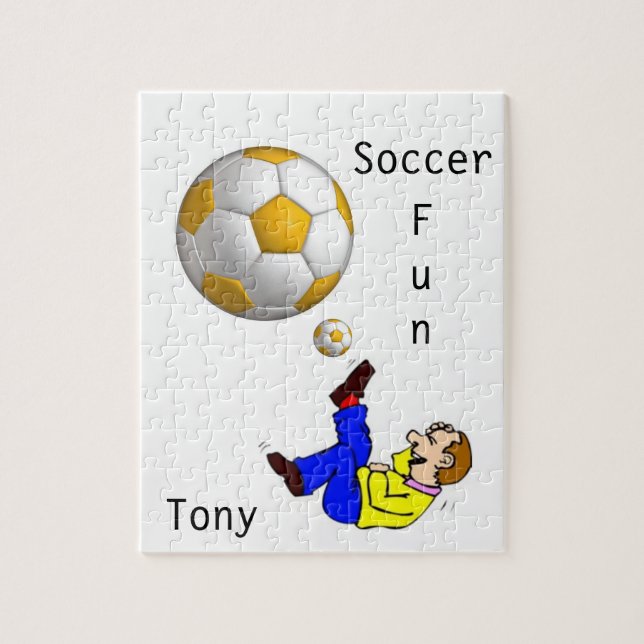 Puzzles White Yellow Soccer Ball (Vertical)
